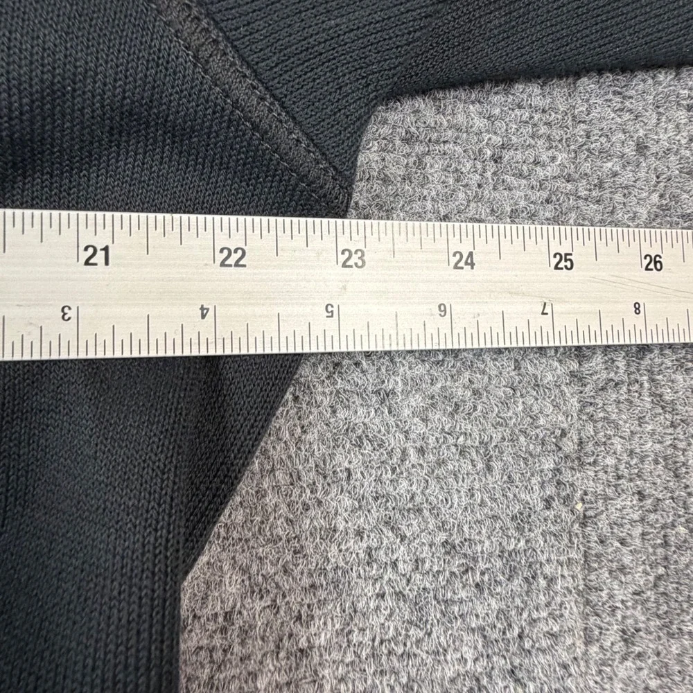 VTG‎ Banana Republic Mens Large Quarter Zip Pullover Sweater Black Grey Collar